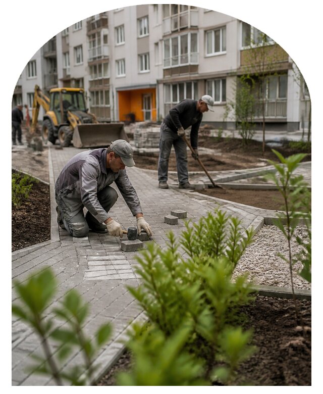 Благоустройство двора многоквартирного дома в Дзержинске